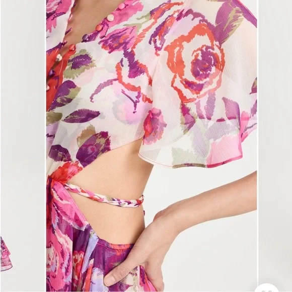 MISA Los Angees Calista Dress in Lilac Coming Up Roses Size XS - Picture 4 of 7